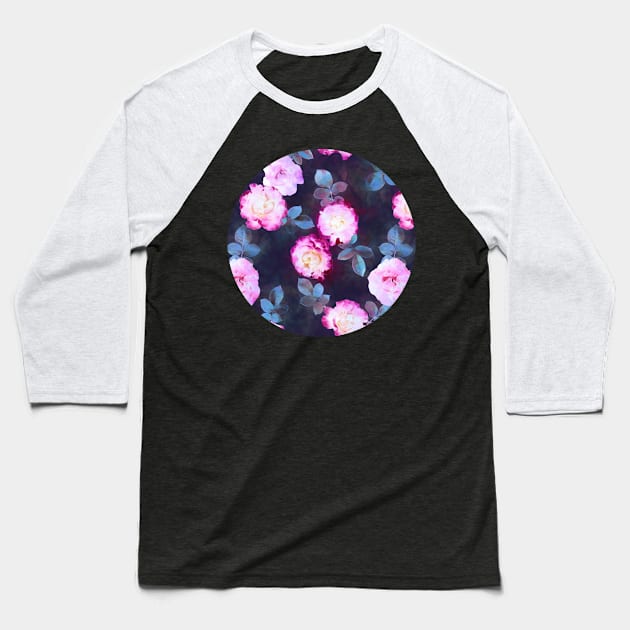 Twilight Roses Baseball T-Shirt by micklyn